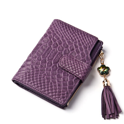 

DOODOO короткий кошелек женской пряжки корейской версии потока женских денег первый слой кошелек кошелек грецкого ореха D6880 таро фиолетовый