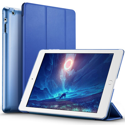 

(ESR) iPad4 / iPad3 / iPad2 защитный рукав Yue серия цветов три раза всеохватывающий кожаный чехол Yue color series sailor blue