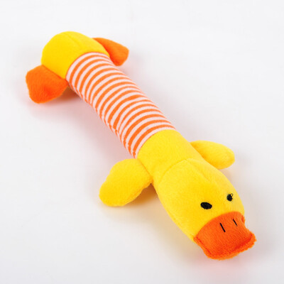 

Huapeng Pet hoopet Dog Striped Duckling Toys Sound Milling Teeth Plush Teddy Golden Puppy Little Dog Pet Toys