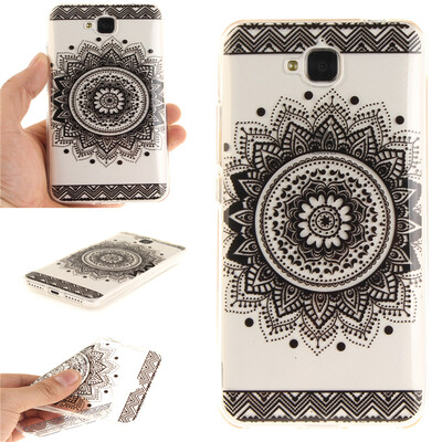 

Black mandala Pattern Soft Thin TPU Rubber Silicone Gel Case Cover for HUAWEI enjoy 5