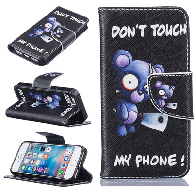 

Blue bear Design PU Leather Flip Cover Wallet Card Holder Case for IPHONE 55S5SE