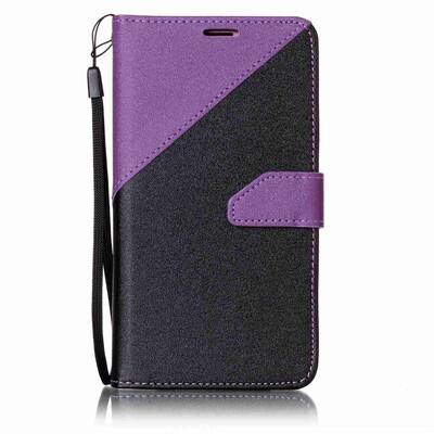 

Черный + фиолетовый дизайн PU кожаный бумажник чехол Классический откидная крышка с подставкой Функция и слот кредитной карты для