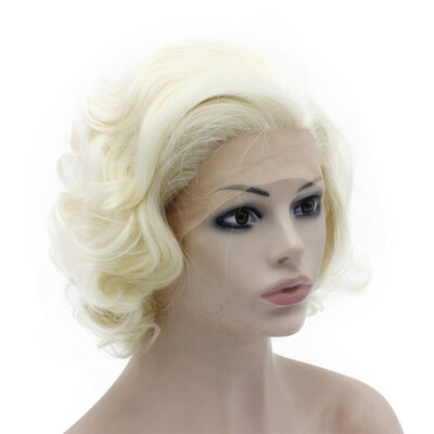 

Iwona Synthetic Hair Lace Front Short Curly light blonde Wig