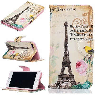 

Paris Tower Design PU Leather Flip Cover Wallet Card Holder Case for IPHONE 7 PLUS