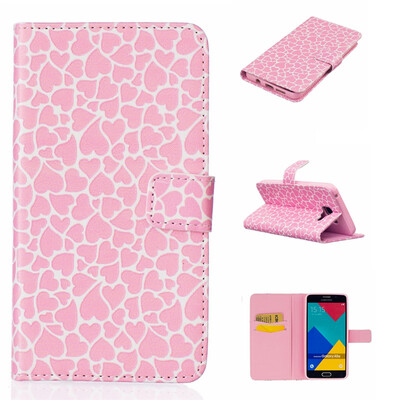 

Lovely Heart Design PU Leather Flip Cover Wallet Card Holder Case for SAMSUNG GALAXY A5 2016A510