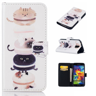 

Kitty Дизайн Кожа PU откидная крышка бумажника карты держатель чехол для Samsung Galaxy S5