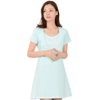 

[Jingdong supermarket] pregnant breast milk dress cotton short-sleeved feeding dress outside the clothes after the skirt month home service mint green ly3909lxl