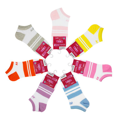 

Jingdong Supermarket] NBA socks ladies fashion tide women shallow mouth socks candy color colorful stripes week invisible comb cotton sports female socks 7 double