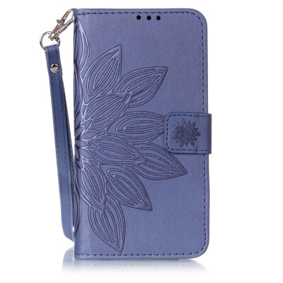 

Blue Flower Design PU Leather Flip Cover Wallet Card Holder Case for SAMSUNG S5MINI