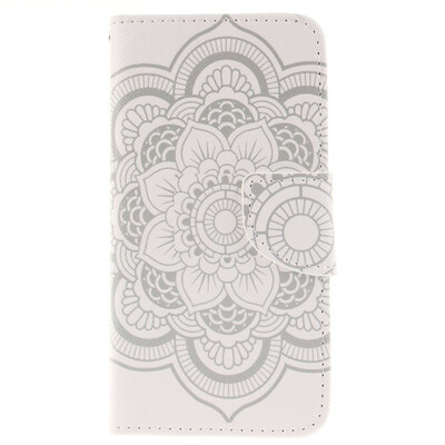 

White flowers Design PU Leather Flip Cover Wallet Card Holder Case for IPHONE 66S