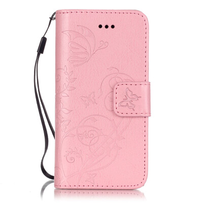 

Pink Flower Design PU Leather Flip Cover Wallet Card Holder Case for IPHONE 5S