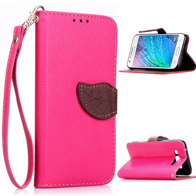 

Pink Design PU Leather Flip Cover Wallet Card Holder Case for Samsung Galaxy J12016J120F