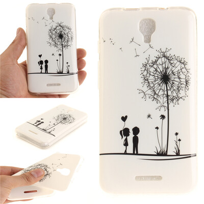

Lovers&dandelion Pattern Soft Thin TPU Rubber Silicone Gel Case Cover for ALCATEL PIXI 4 50