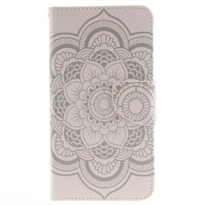 

White flowers Design PU Leather Flip Cover Wallet Card Holder Case for LG G4 StylusLS770