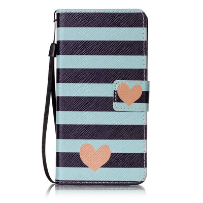 

Blue Stripes Design PU Leather Flip Cover Wallet Card Holder Case for Samsung Galaxy J5（2016）/J510