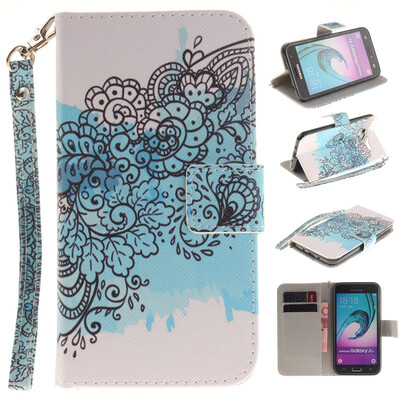 

Бабочка цветы Дизайн Кожа PU откидная крышка бумажника карты держатель чехол для SAMSUNG GALAXY J3 2016 /J310