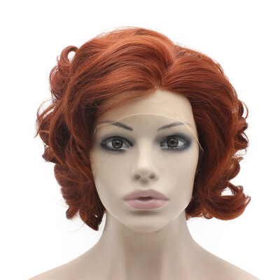 

Short Curly Burgundy Red Lace Front Stylish Wig