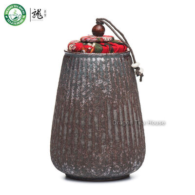 

Handmade Melon Shapped Ancient Style Wood Fired Ceremic Tea Canister Caddy 270ml