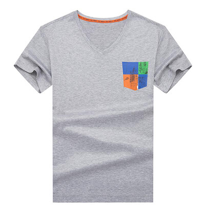 

Джейн P (JIANPU) летом с коротким рукавом футболки мужской Корейский моды Тонкий шею с коротким рукавом рубашки моды диких гильза 185 / XXL JDT6100161