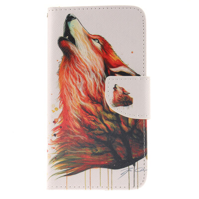 

Brown wolf Design PU Leather Flip Cover Wallet Card Holder Case for LG G3