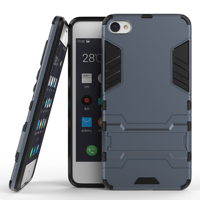 

Dark blue Slim Robot Armor Kickstand Shockproof Hard Rugged Rubber Back Case For MEIZU U20