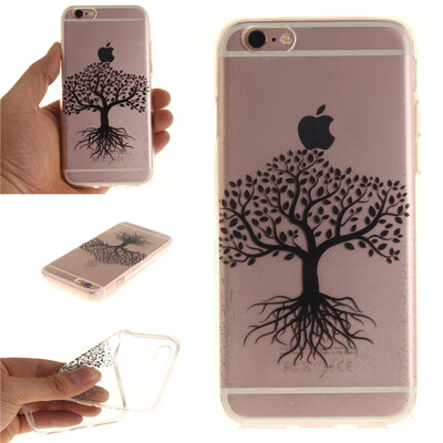 

Black tree Pattern Soft Thin TPU Rubber Silicone Gel Case Cover for IPHONE 66S