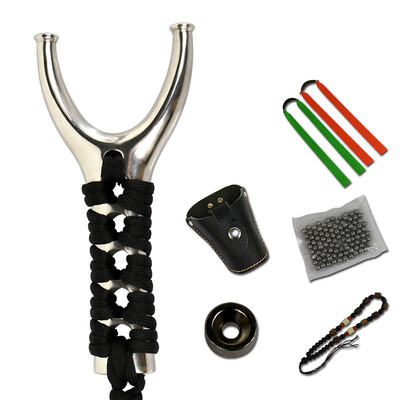 

Pioneer with flat leather grinds slingshot metal flat leather slingshot stainless steel wire cutting outdoor adult slingshot tiger flat leather slingshot