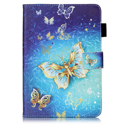 

Golden Butterfly Design PU Leather Flip Cover Wallet Card Holder Case for IPAD5