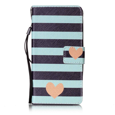 

Blue Stripes Design PU Leather Flip Cover Wallet Card Holder Case for Wiko Lenny 3