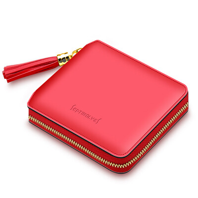 

Семь волки SEPTWOLVES дамы кошелек молния короткий кошелек женские модели кисточка кошелек леди билет 8A2663011-21