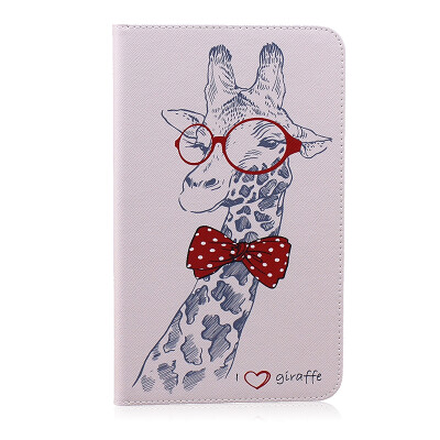 

Giraffe Style Embossing Classic Flip Cover with Stand Function and Credit Card Slot for SAMSUNG Galaxy Tab 4 T330