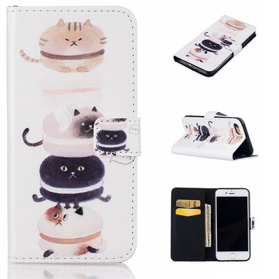 

Kitty Дизайн Кожа PU откидная крышка бумажника карты держатель чехол для IPhone 7 4.7 дюйма