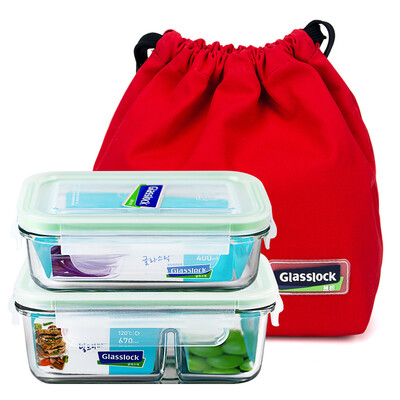 

Jingdong Supermarket Sanguang Clouds Glasslock Korea Import Separated Tempered Glass Lunch Box Microwave Bowl Fresh-keeping Box Sealed Lunch Box Two-piece GL903