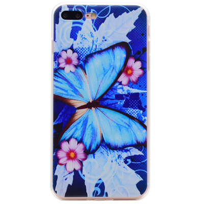 

Blue butterfly Pattern Soft Thin TPU Rubber Silicone Gel Case Cover for IPHONE 7 Plus
