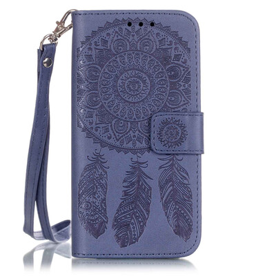 

Blue windbell PU Leather Flip Cover Wallet Card Holder Case for Iphone 7