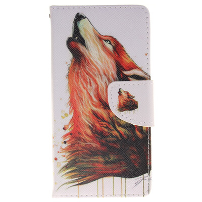 

Brown wolf Design PU Leather Flip Cover Wallet Card Holder Case for HUAWEI P8 Lite