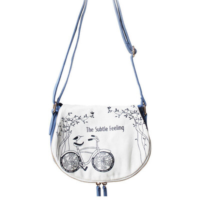 

Flower princess faint feeling sleeper canvas leisure package small art handbags X120925XD blue