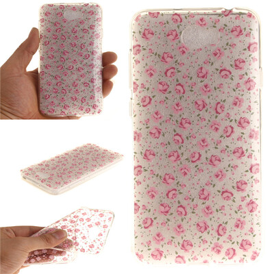 

Pink Flower Pattern Soft Thin TPU Rubber Silicone Gel Case Cover for Huawei Y5 II