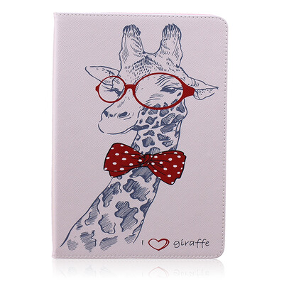 

Giraffe Style Embossing Classic Flip Cover with Stand Function and Credit Card Slot for iPad Air/5