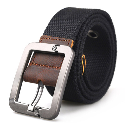 

LovingLilies Belt Casual Wild Nut Art Buckle Thickening Canvas Buckle Belt Black