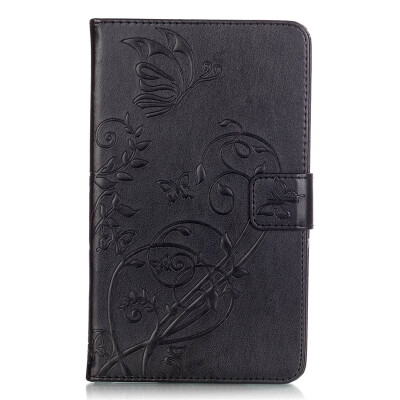 

Black Flower Design PU Leather Flip Cover Wallet Card Holder Case for SAMSUNG T377