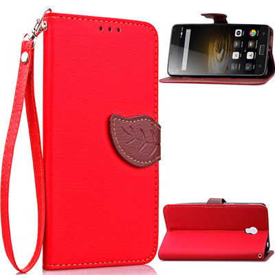 

Red Design PU Leather Flip Cover Wallet Card Holder Case for Lenovo Vibe P1
