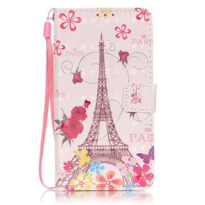 

Eiffel Tower Design PU Leather Flip Cover Wallet Card Holder Case for LG K7