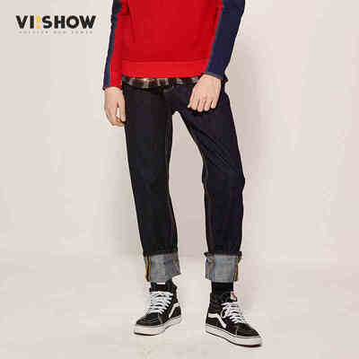 

(Viishow) jeans men Europe and the United States fashion casual trousers male straight jeans youth NC1710171 cowboy blue L