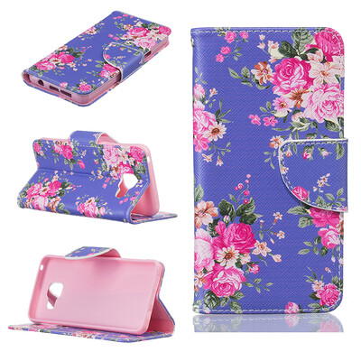 

Purple flowers Design PU Leather Flip Cover Wallet Card Holder Case for SAMSUNG GALAXY A3 2016A310