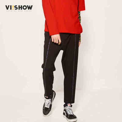 

Weighing (viishow) jogging pants casual pants male alphabet sports long pants tide feet pants KC1125171 black S