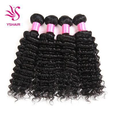 

YS HAIR Peruvian Virgin Hair Deep Wave 4 pcs 7A Grade Unprocessed Human Hair Wave Natural Color