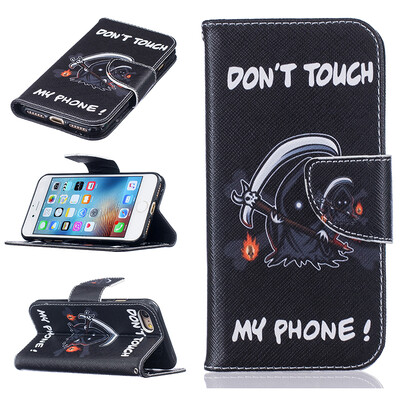 

Grim Reaper Design PU кожа флип Обложка Кошелек Карты Держатель чехол для IPHONE 7 PLUS