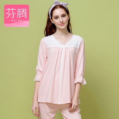 

Feneng Feneng Pajamas Women &39s Broken Flower Sleeve Sleeve Set J9613425 Shrimp XL