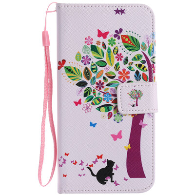 

Tree and Cat Design PU Leather Flip Cover Wallet Card Holder Case for Google Pixel